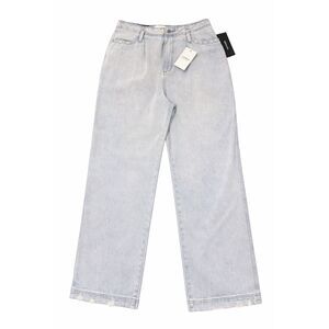 CEROS Super High Rise Wide Leg Jeans Light Wash Finished Hem Distress Sz 30 NWT